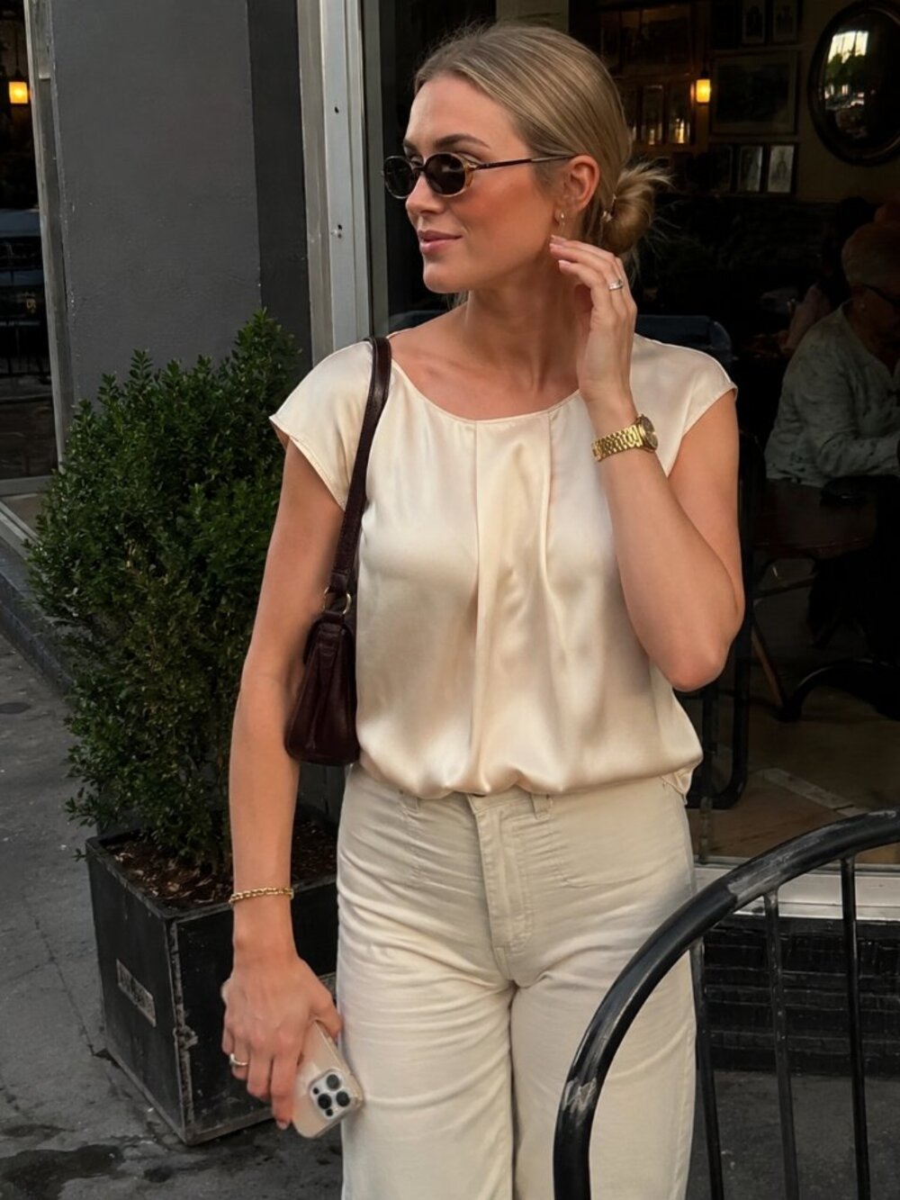 Talbots Pure Silk Ivory Top NWT | Size 14